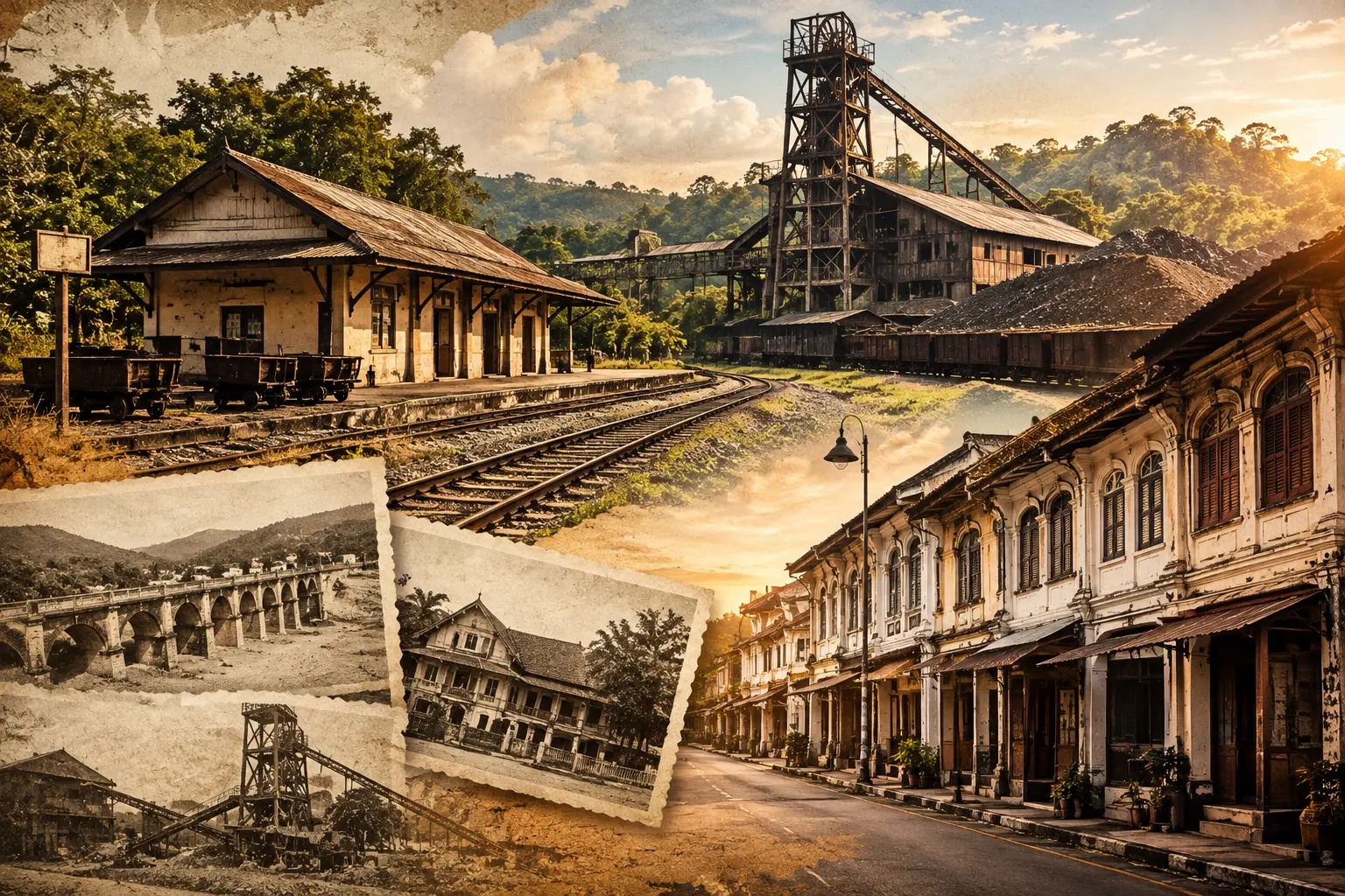 Ilustrasi arsitektur bangunan dan warisan sejarah